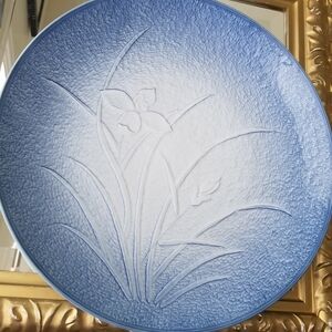 ❗Antique Japanese Blue Iris Orchid Platter Dish❗